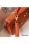 Hermes Kelly 25cm Retourne Bag In Orange Clemence Leather Replica