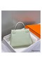 Hermes Kelly 25cm Retourne Bag In Vert Fizz Clemence Leather Replica