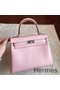 Hermes Kelly 25cm Retourne Handmade Bag In Rose Dragee Swift Leather Replica