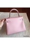 Hermes Kelly 25cm Retourne Handmade Bag In Rose Dragee Swift Leather Replica