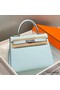 Hermes Kelly 25cm Sellier Bag In Blue Brume Epsom Leather Replica