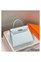 Hermes Kelly 25cm Sellier Bag In Blue Brume Epsom Leather Replica