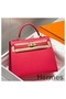 Hermes Kelly 25cm Sellier Bag In Rose Extreme Epsom Leather Replica