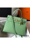 Hermes Kelly 25cm Sellier Bag In Vert Criquet Epsom Leather Replica
