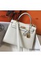 Hermes Kelly 25cm Sellier Bag In White Epsom Leather Replica