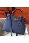 Hermes Kelly 28cm Bag In Blue Agate Epsom Leather GHW Replica