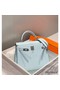 Hermes Kelly 28cm Bag In Blue Brume Epsom Leather PHW Replica
