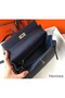 Hermes Kelly 28cm Bag In Dark Blue Clemence Leather PHW Replica