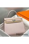 Hermes Kelly 28cm Bag In Mauve Pale Epsom Leather PHW Replica