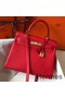 Hermes Kelly 28cm Bag In Red Clemence Leather GHW Replica