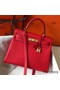 Hermes Kelly 28cm Bag In Red Clemence Leather GHW Replica
