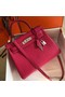Hermes Kelly 28cm Bag In Rose Red Clemence Leather PHW Replica