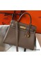 Hermes Kelly 28cm Bag In Taupe Grey Clemence Leather GHW Replica