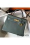 Hermes Kelly 28cm Bag In Vert Amande Clemence Leather GHW Replica