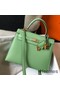 Hermes Kelly 28cm Bag In Vert Criquet Epsom Leather GHW Replica