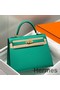 Hermes Kelly 28cm Bag In Vert Jade Epsom Leather PHW Replica