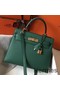 Hermes Kelly 28cm Bag In Vert Vertigo Epsom Leather GHW Replica