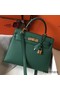Hermes Kelly 28cm Bag In Vert Vertigo Epsom Leather GHW Replica