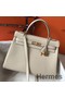 Hermes Kelly 32cm Bag In Beton Clemence Leather GHW Replica