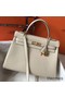 Hermes Kelly 32cm Bag In Beton Clemence Leather GHW Replica