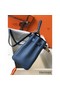 Hermes Kelly 32cm Bag In Blue Agate Clemence Leather GHW Replica