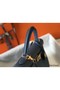 Hermes Kelly 32cm Bag In Blue Agate Clemence Leather GHW Replica