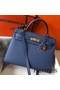 Hermes Kelly 32cm Bag In Blue Agate Epsom Leather GHW Replica