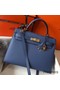 Hermes Kelly 32cm Bag In Blue Agate Epsom Leather GHW Replica