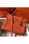 Hermes Kelly 32cm Bag In Orange Clemence Leather GHW Replica