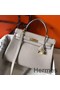 Hermes Kelly 32cm Bag In Pearl Grey Clemence Leather GHW Replica