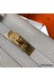 Hermes Kelly 32cm Bag In Pearl Grey Clemence Leather GHW Replica