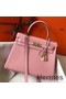 Hermes Kelly 32cm Bag In Pink Clemence Leather GHW Replica