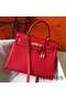 Hermes Kelly 32cm Bag In Red Clemence Leather GHW Replica