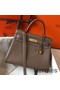 Hermes Kelly 32cm Bag In Taupe Grey Clemence Leather GHW Replica
