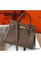 Hermes Kelly 32cm Bag In Taupe Grey Clemence Leather GHW Replica