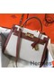 Hermes Kelly 32cm Bag In Toile Canvas With Barenia Leather Replica