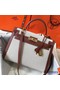 Hermes Kelly 32cm Bag In Toile Canvas With Barenia Leather Replica