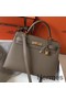 Hermes Kelly 32cm Bag In Tuape Grey Epsom Leather GHW Replica