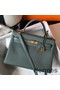 Hermes Kelly 32cm Bag In Vert Amande Clemence Leather GHW Replica
