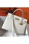 Hermes Kelly 32cm Bag In White Epsom Leather GHW Replica
