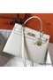 Hermes Kelly 32cm Bag In White Epsom Leather GHW Replica