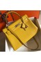 Hermes Kelly 32cm Bag In Yellow Clemence Leather GHW Replica