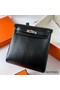 Hermes Kelly Ado Backpack in Black Box Calf Leather Replica