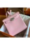Hermes Kelly Ado Backpack in Rose Sakura Clemence Leather Replica