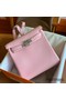 Hermes Kelly Ado Backpack in Rose Sakura Clemence Leather Replica