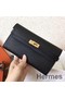 Hermes Kelly Classic Long Wallet In Black Epsom Leather Replica