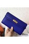 Hermes Kelly Classic Long Wallet In Blue Electric Epsom Leather Replica