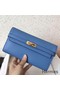 Hermes Kelly Classic Long Wallet In Blue Jean Epsom Leather Replica