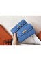 Hermes Kelly Classic Long Wallet In Blue Jean Epsom Leather Replica