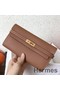Hermes Kelly Classic Long Wallet In Brown Epsom Leather Replica